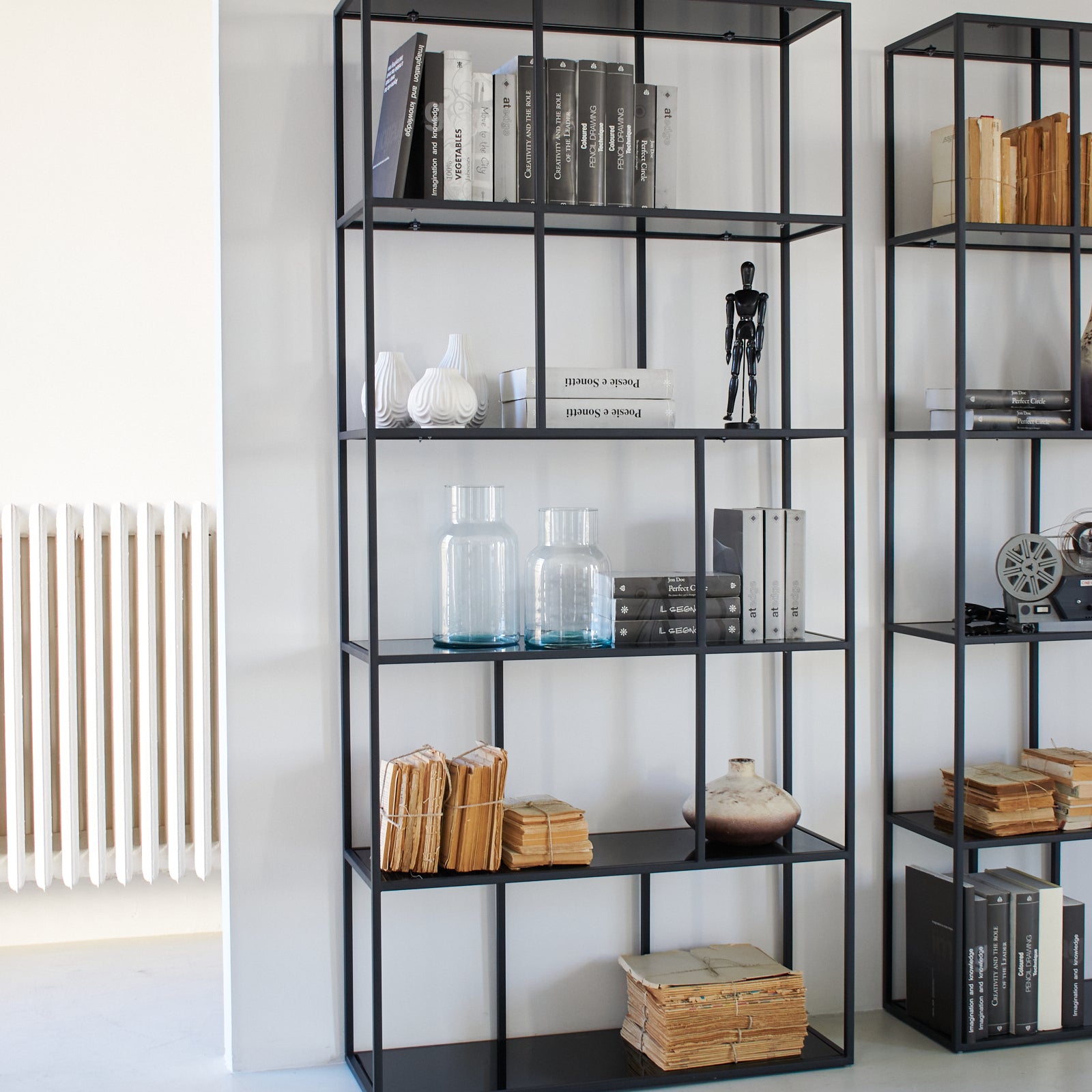 Libreria moderna in acciaio e vetro Gotham Big 90 cm - OrchideaMilano1981