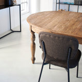 Sedia moderna in tessuto e ferro Baltimora dark brown - OrchideaMilano1981