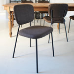 Sedia moderna in tessuto e ferro Baltimora dark brown - OrchideaMilano1981