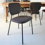 Sedia moderna in tessuto e ferro Baltimora dark brown - OrchideaMilano1981