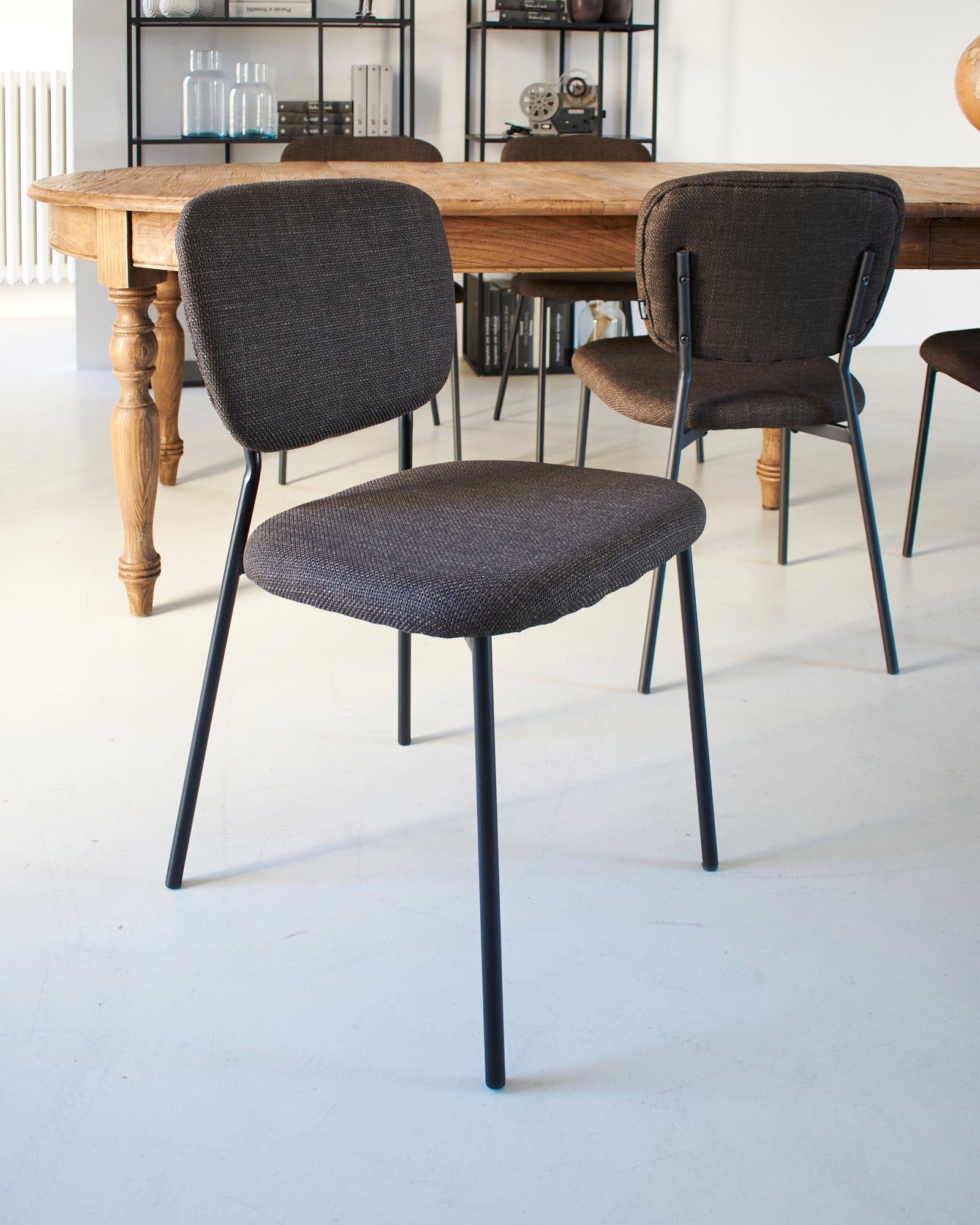 Sedia moderna in tessuto e ferro Baltimora dark brown - OrchideaMilano1981