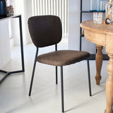 Sedia moderna in tessuto e ferro Baltimora dark brown - OrchideaMilano1981