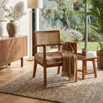 Poltrona in legno, pelle di capra e rattan Aspen - OrchideaMilano1981