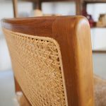 Poltrona in legno, pelle di capra e rattan Aspen - OrchideaMilano1981