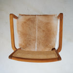 Poltrona in legno, pelle di capra e rattan Aspen - OrchideaMilano1981