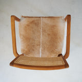 Poltrona in legno, pelle di capra e rattan Aspen - OrchideaMilano1981