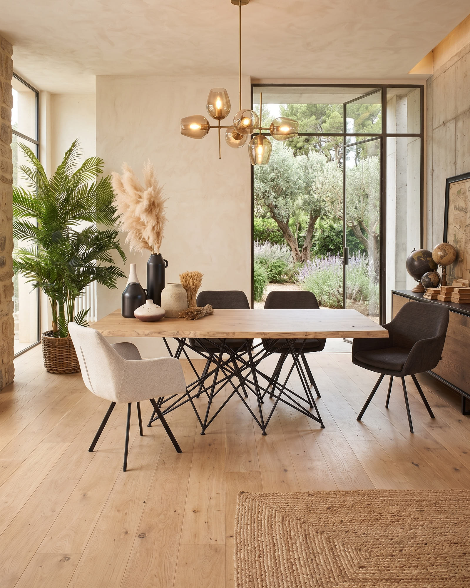 Tavolo in legno massello di rovere e ferro Oakwood 200 cm - OrchideaMilano1981