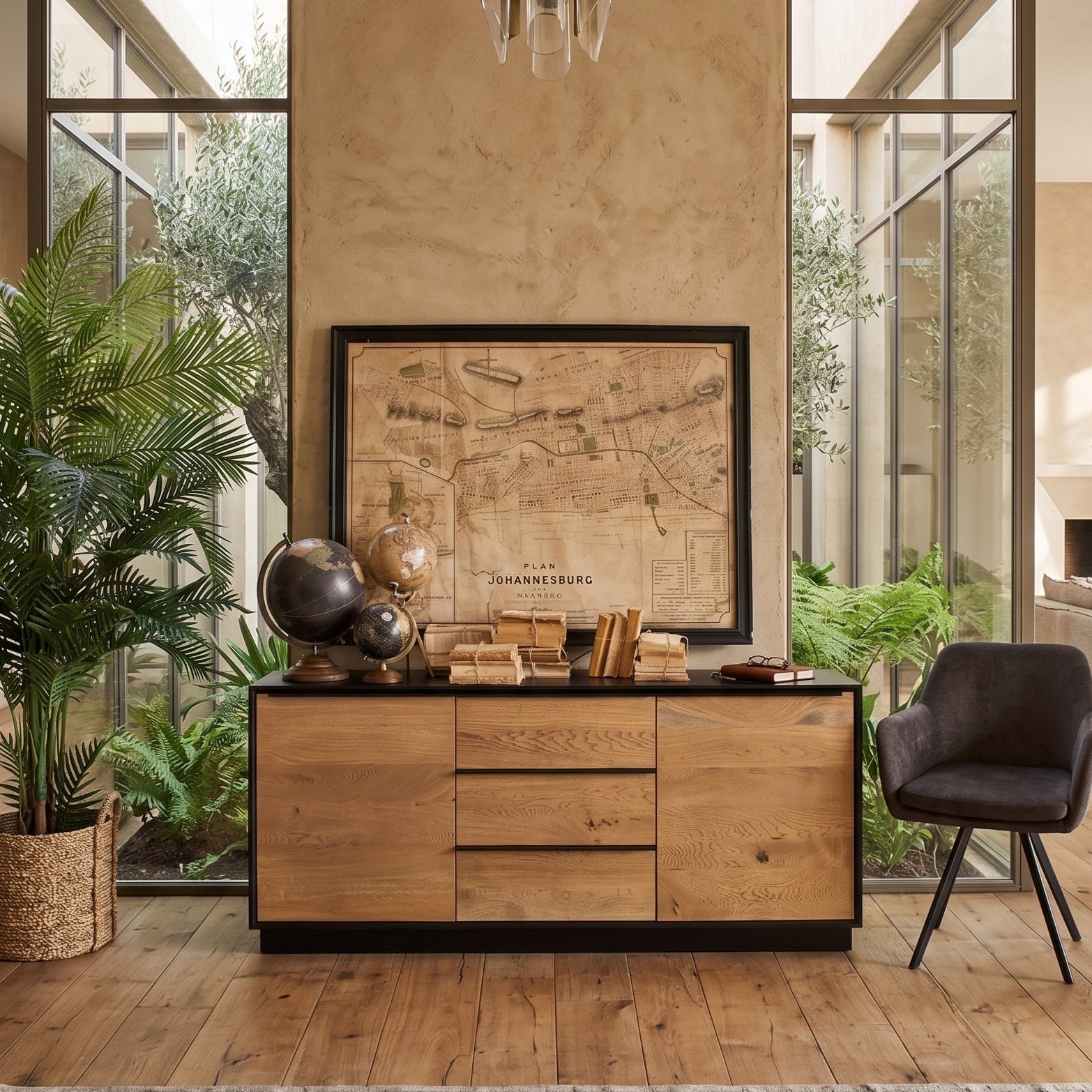 Credenza in legno massello di rovere Oakwood 170 cm - OrchideaMilano1981