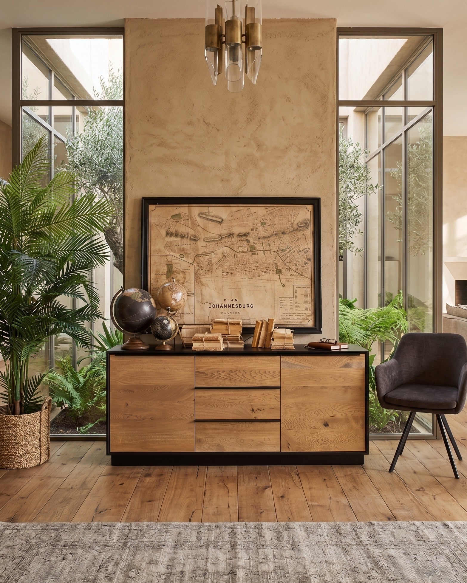 Credenza in legno massello di rovere Oakwood 170 cm - OrchideaMilano1981