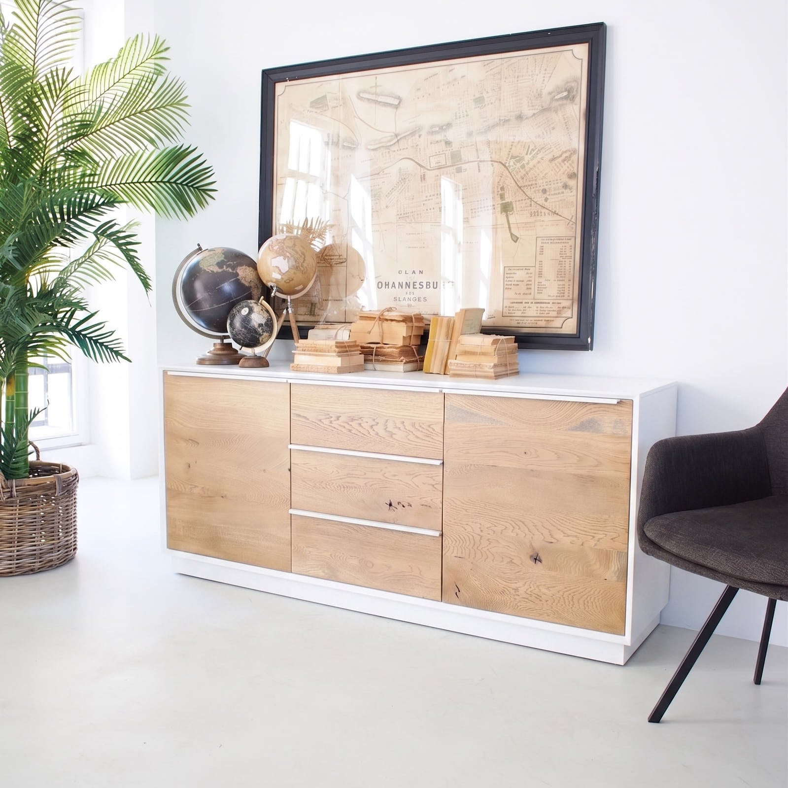 Credenza in legno massello di rovere White Oak 170 cm - OrchideaMilano1981