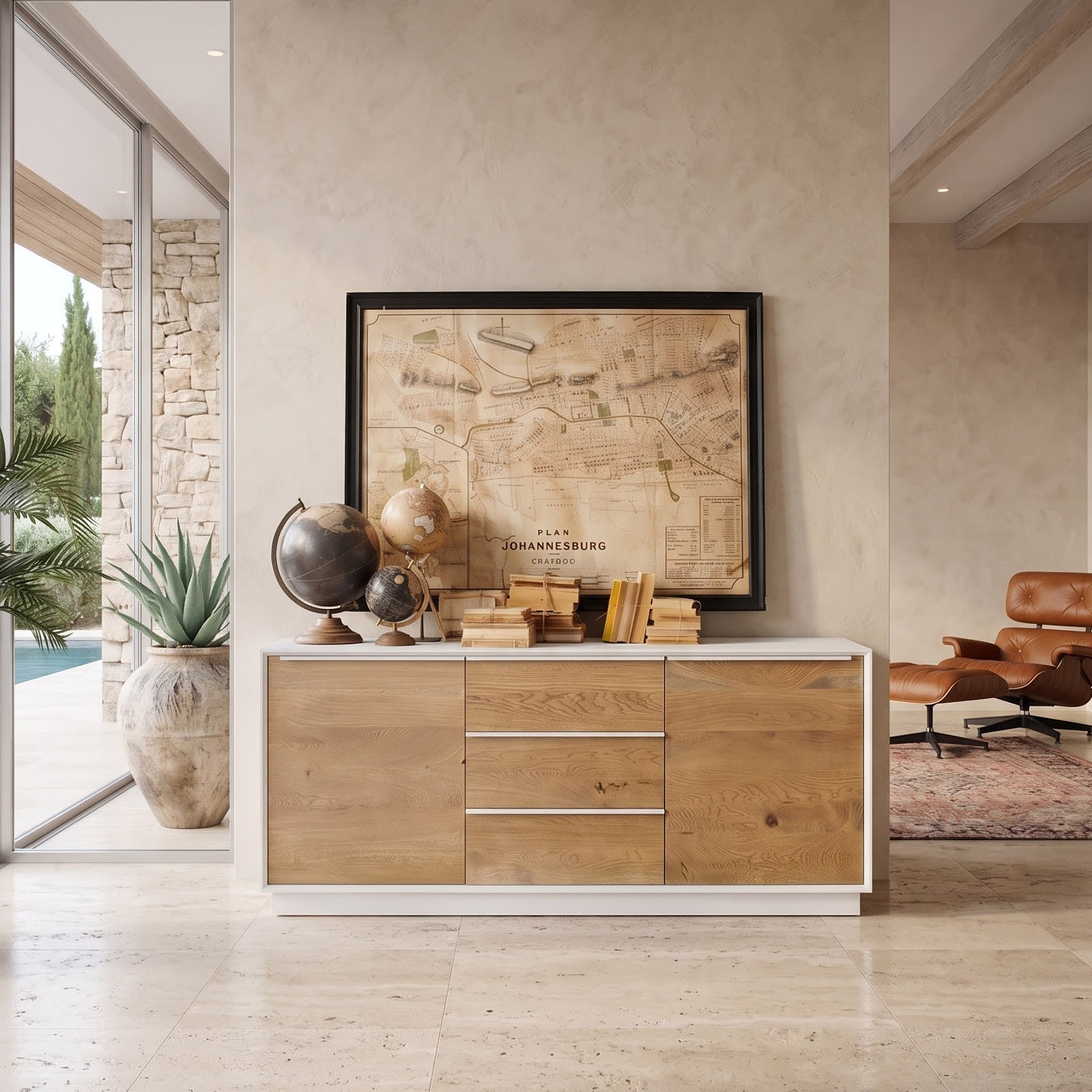 Credenza in legno massello di rovere White Oak 170 cm - OrchideaMilano1981