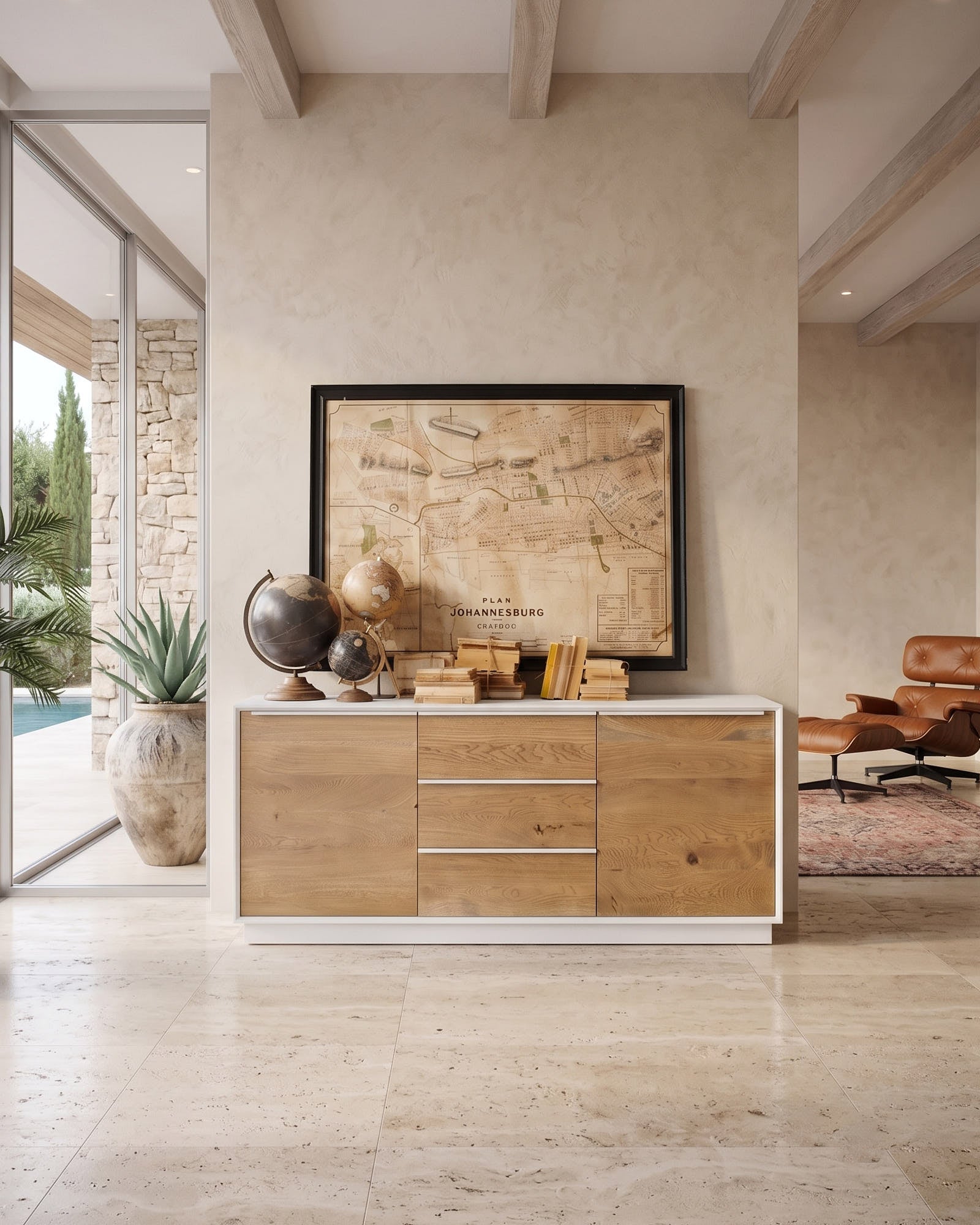 Credenza in legno massello di rovere White Oak 170 cm - OrchideaMilano1981