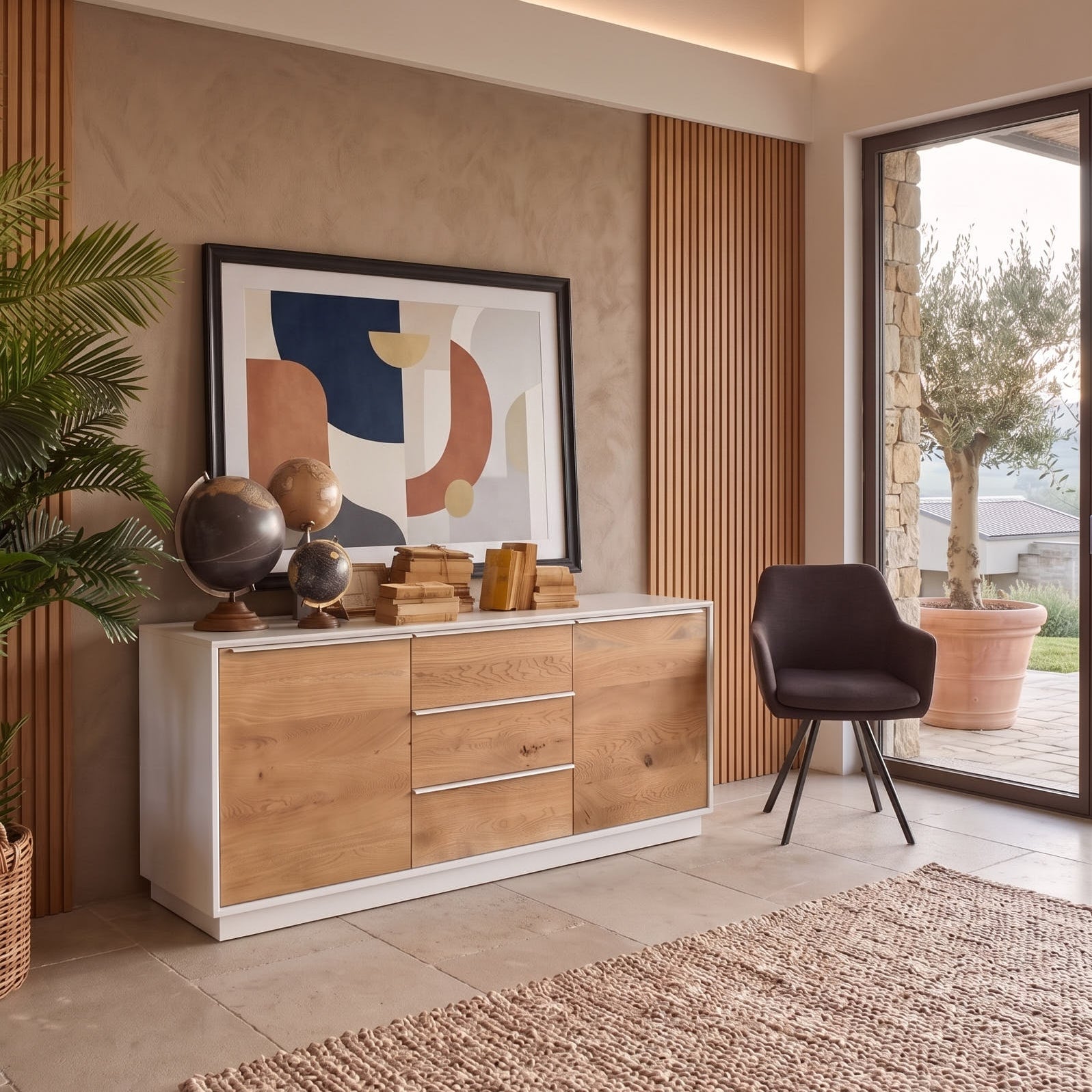 Credenza in legno massello di rovere White Oak 170 cm - OrchideaMilano1981