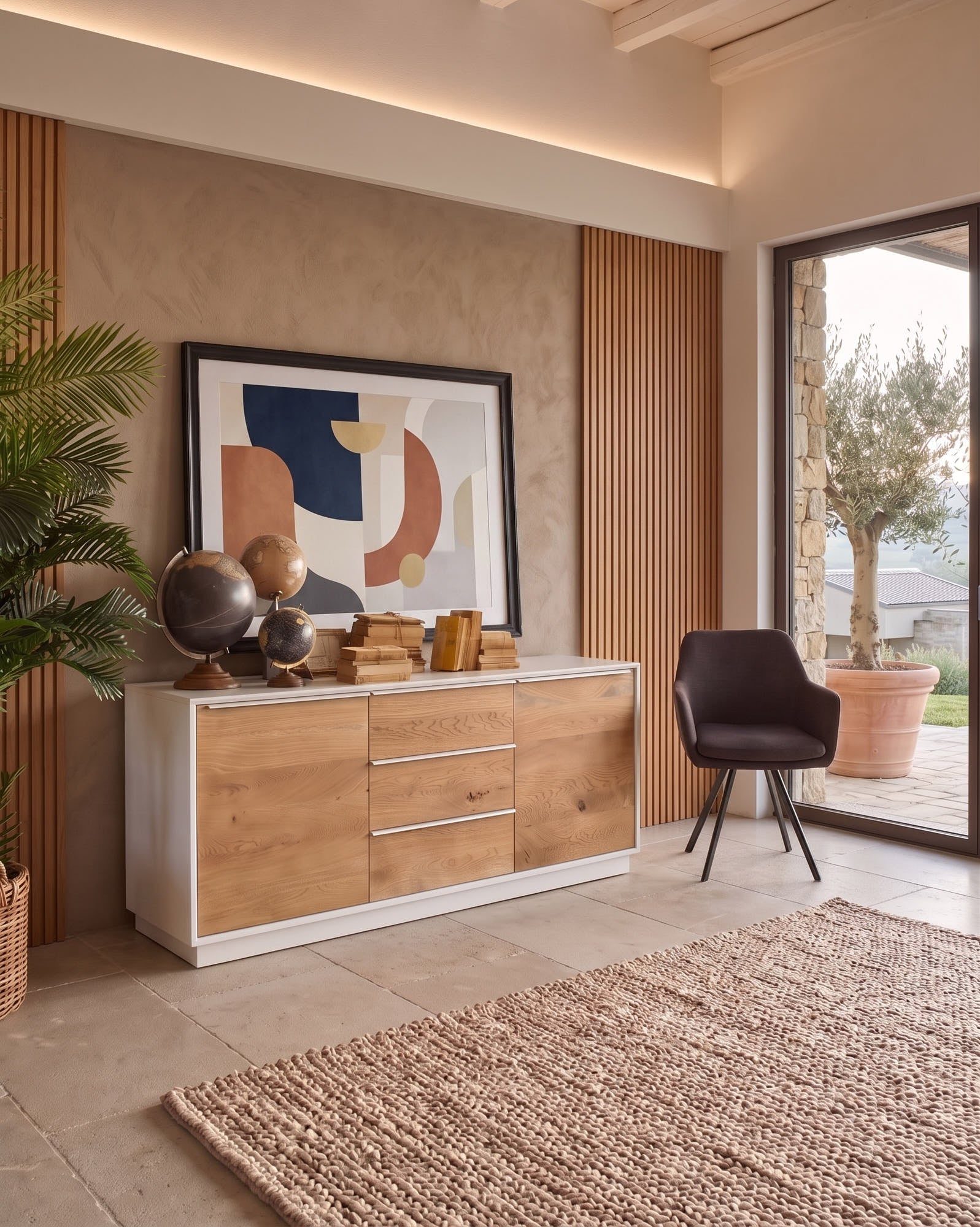 Credenza in legno massello di rovere White Oak 170 cm - OrchideaMilano1981