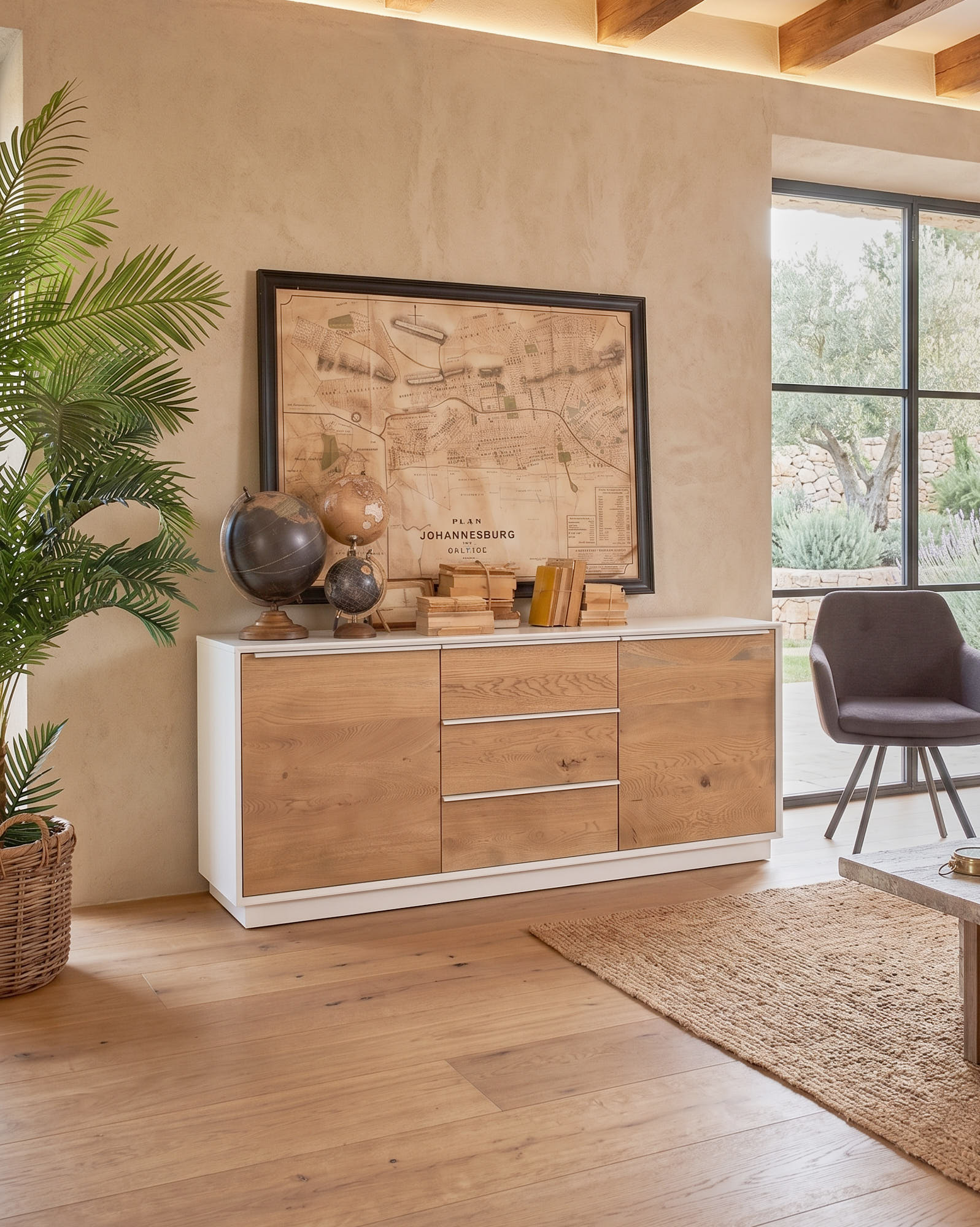 Credenza in legno massello di rovere White Oak 170 cm - OrchideaMilano1981