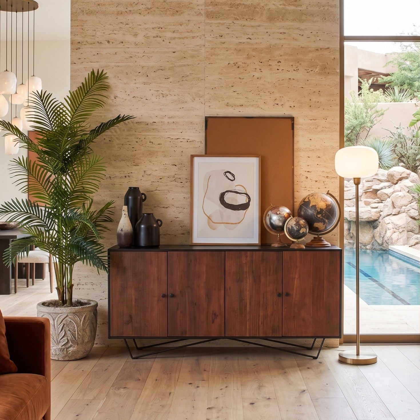 Credenza in legno massello e ferro Impronte 170 cm - OrchideaMilano1981