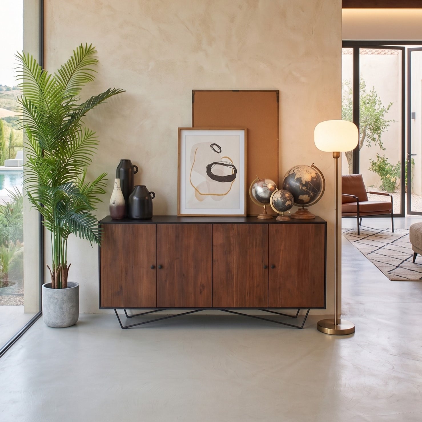 Credenza in legno massello e ferro Impronte 170 cm - OrchideaMilano1981