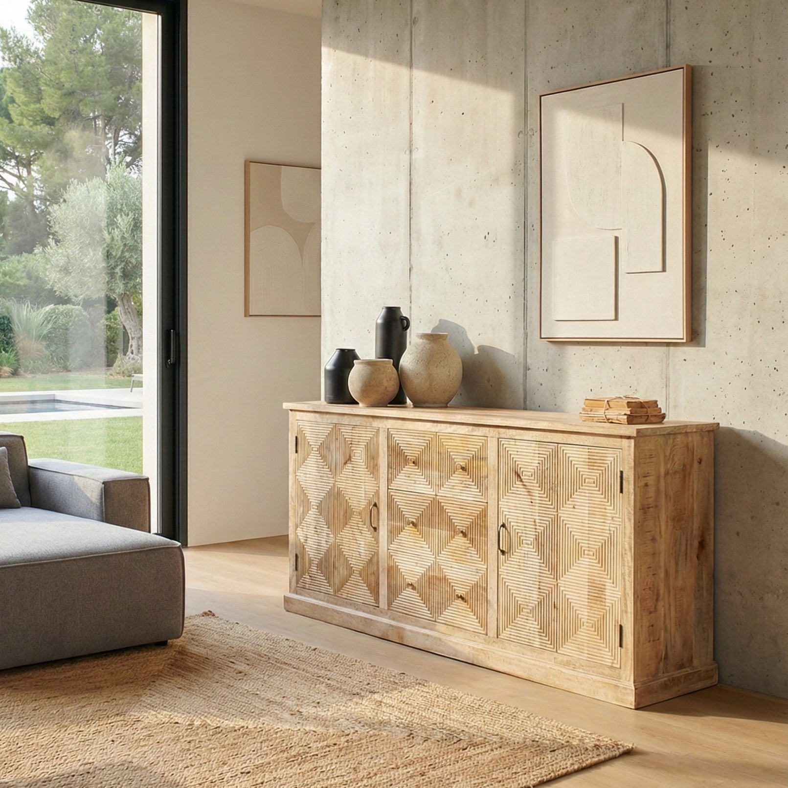 Credenza in legno massello Punta del Este 193 cm - OrchideaMilano1981