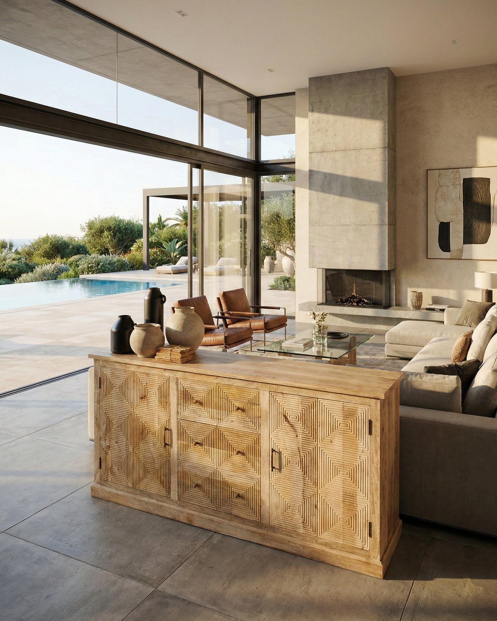 Credenza in legno massello Punta del Este 193 cm - OrchideaMilano1981