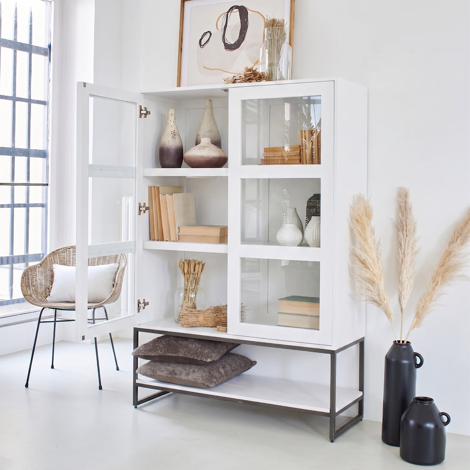Credenza 2 ante in legno e ferro Serifos 110 cm - OrchideaMilano1981