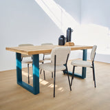 Tavolo in legno e ferro Alaska Blue 180 cm - OrchideaMilano1981