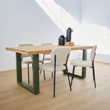 Tavolo in legno e ferro Italy Olive Green 180cm - OrchideaMilano1981