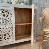 Credenza in legno di mango massello intagliato Jodhpur 110 cm - OrchideaMilano1981
