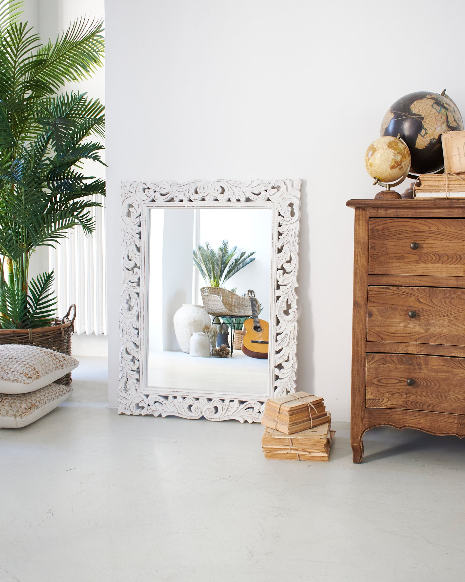 Specchiera da parete in legno Mykonos 80x103 cm - OrchideaMilano1981