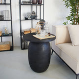 Tavolino rotondo moderno Dark Raw Small 53 cm - OrchideaMilano1981