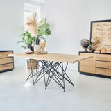 Tavolo in legno massello di rovere e ferro Oakwood 200 cm - OrchideaMilano1981