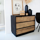 Cassettiera in legno massello di rovere Oakwood 95 cm - OrchideaMilano1981