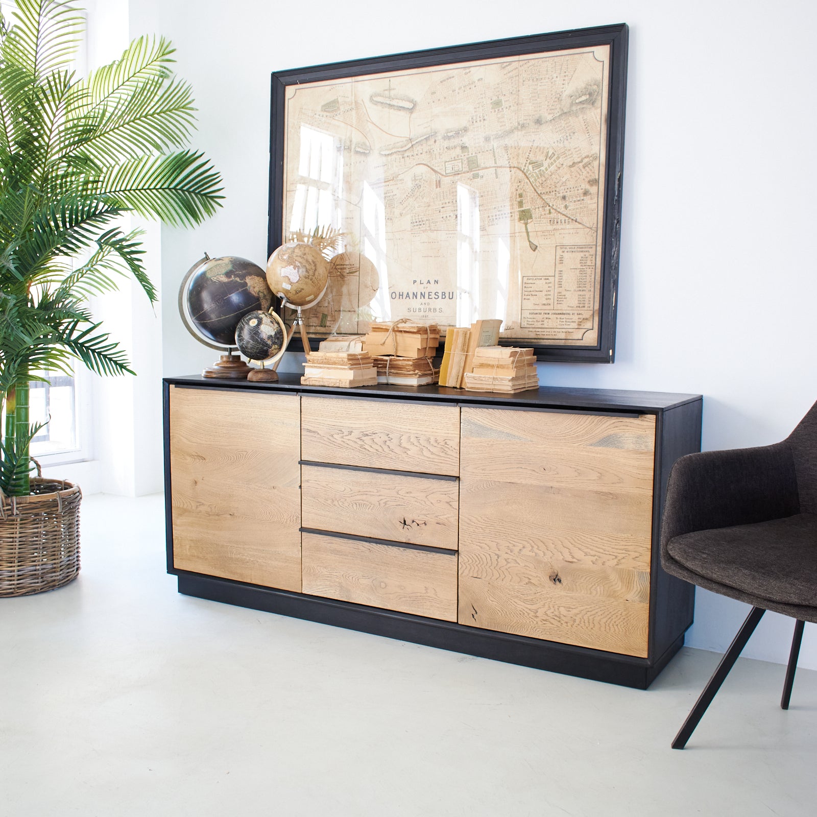 Credenza in legno massello di rovere Oakwood 170 cm - OrchideaMilano1981