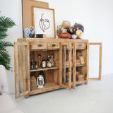 Credenza in legno massello e vetro East Colonial 160 cm - OrchideaMilano1981