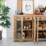 Credenza in legno massello e vetro East Colonial 160 cm - OrchideaMilano1981