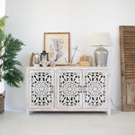 Credenza in legno di mango massello intagliato Jodhpur Big 160 cm - OrchideaMilano1981