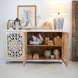 Credenza in legno di mango massello intagliato Jodhpur Big 160 cm - OrchideaMilano1981