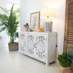 Credenza in legno di mango massello intagliato Jodhpur Big 160 cm - OrchideaMilano1981