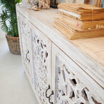 Credenza in legno di mango massello intagliato Jodhpur Big 160 cm - OrchideaMilano1981