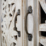 Armadio in legno di mango massello intagliato Jodhpur 95 cm - OrchideaMilano1981