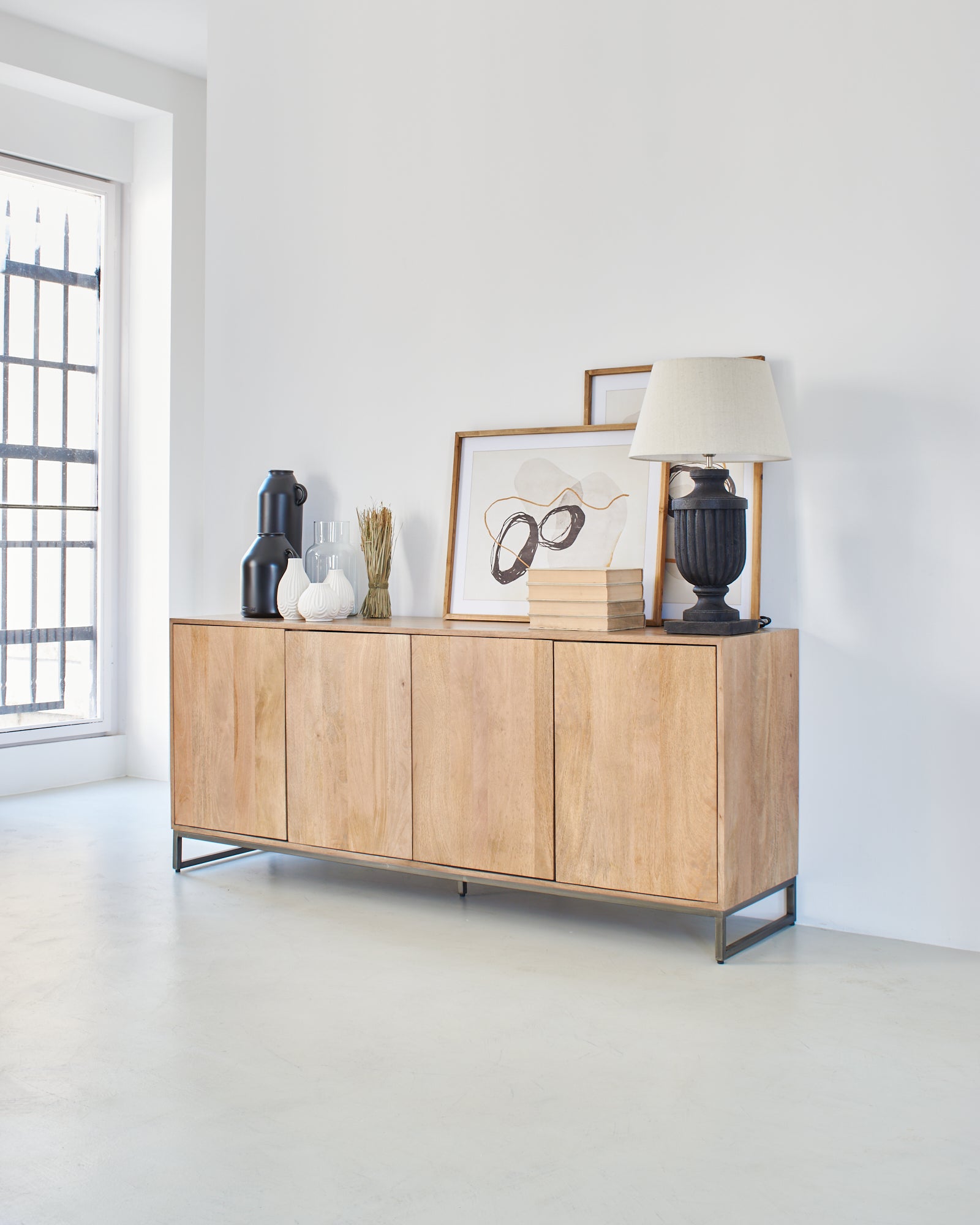 Credenza 4 ante in legno e ferro Skyline 180 cm - OrchideaMilano1981