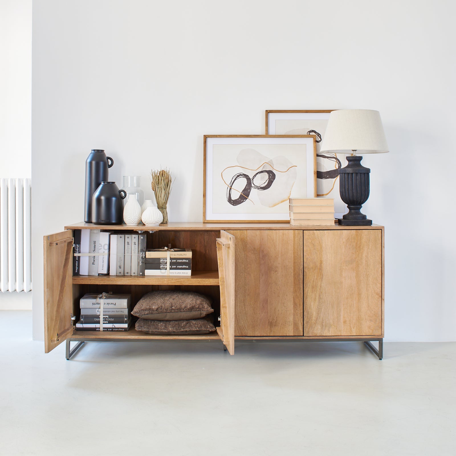 Credenza 4 ante in legno e ferro Skyline 180 cm - OrchideaMilano1981