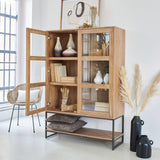 Credenza 2 ante a vetro in legno e ferro Skyline 110 cm - OrchideaMilano1981