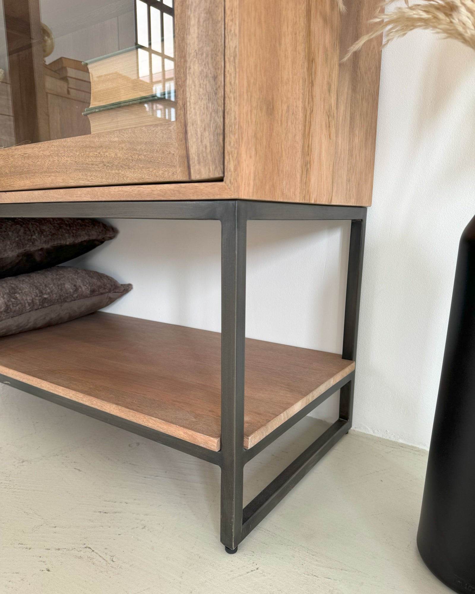 Credenza 2 ante a vetro in legno e ferro Skyline 110 cm - OrchideaMilano1981