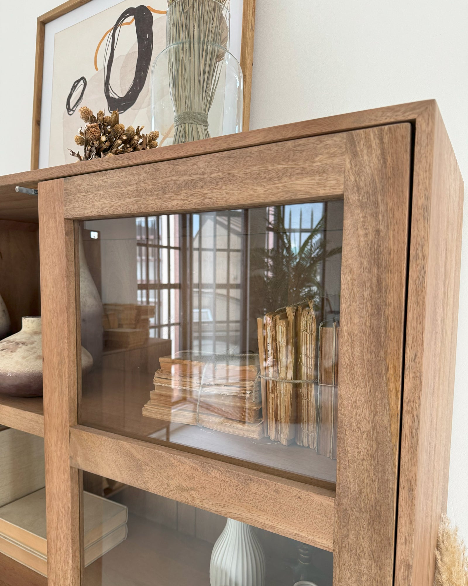 Credenza 2 ante a vetro in legno e ferro Skyline 110 cm - OrchideaMilano1981