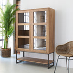 Credenza 2 ante a vetro in legno e ferro Skyline 110 cm - OrchideaMilano1981