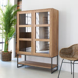 Credenza 2 ante a vetro in legno e ferro Skyline 110 cm - OrchideaMilano1981