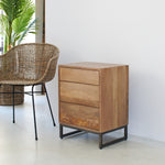 Comodino 3 cassetti in legno e ferro Skyline 45 cm - OrchideaMilano1981