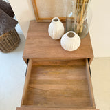 Comodino 3 cassetti in legno e ferro Skyline 45 cm - OrchideaMilano1981