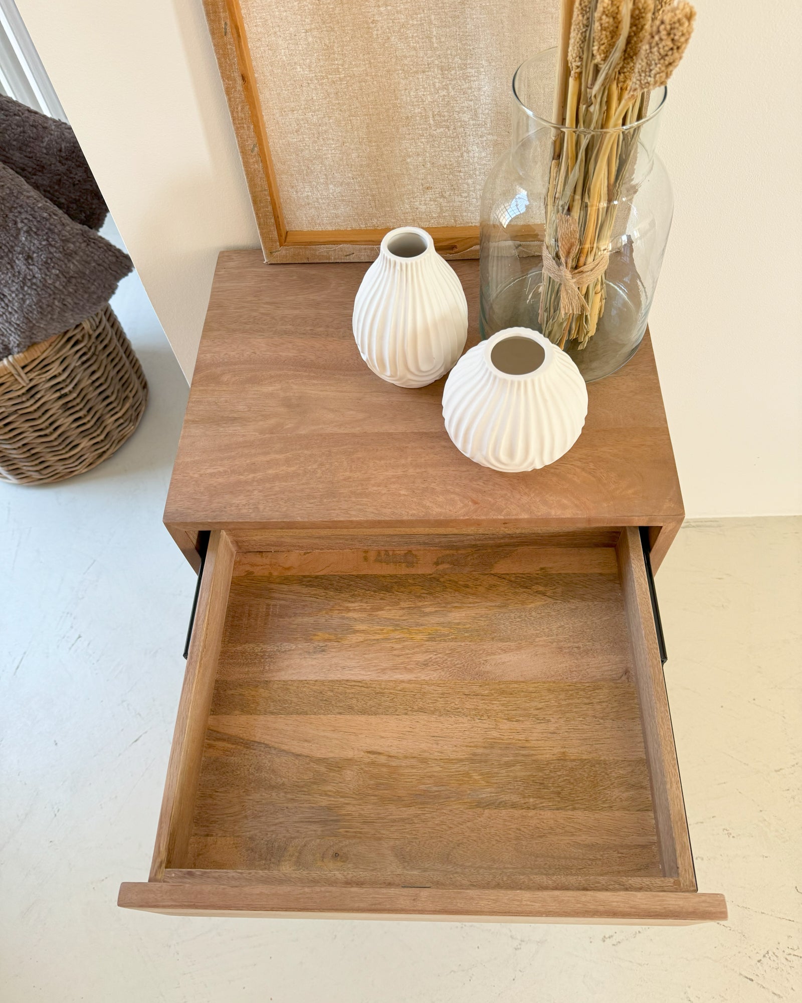 Comodino 3 cassetti in legno e ferro Skyline 45 cm - OrchideaMilano1981