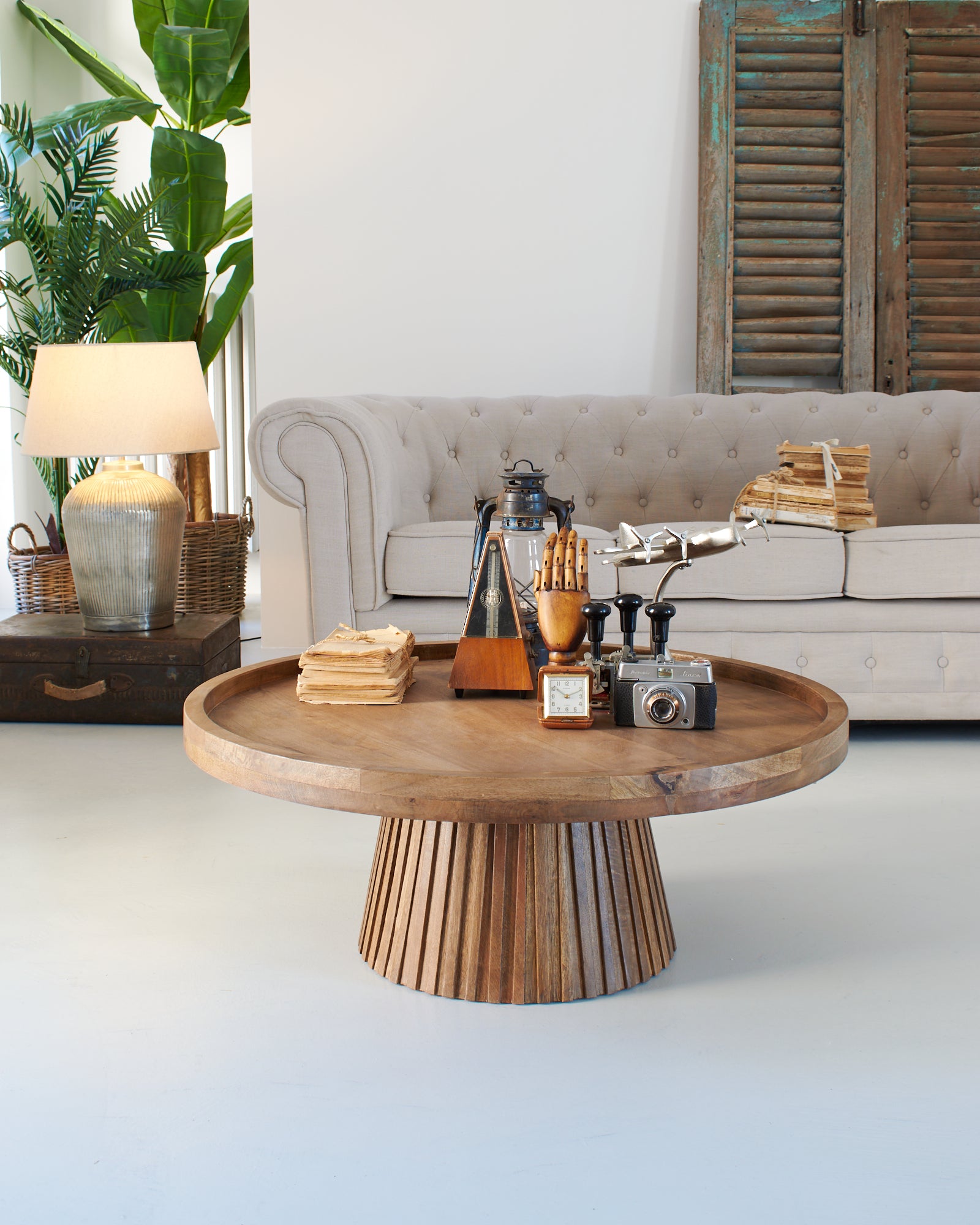 Tavolino rotondo moderno in legno Classic Wood 87 cm - OrchideaMilano1981